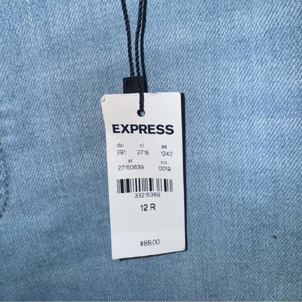 Express Light Blue Wash ‘70s Flare Mid Rise Jeans Size 12R NWT! - Picture 5 of 8